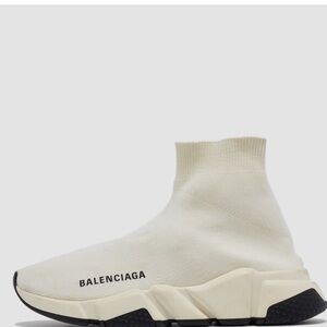 Balenciaga Cream Speed Trainer Sneakers